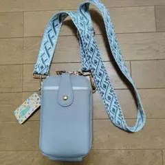 新品スマホショルダーバッグ ライトブルーのサムネイル