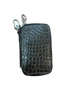 【新品未使用】クロコダイル キーケース ブラック/グレー 男女兼用