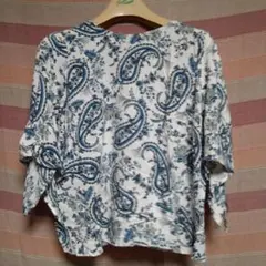 ペイズリー柄五分袖チュニック (EUR 40 / US 8)
