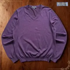 ブルックスブラザーズ SAXON WOOL ニット Vネック パープル 紫のサムネイル