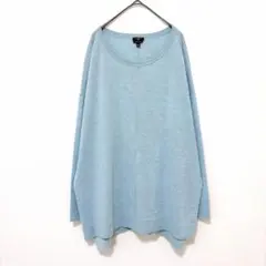 TALBOTS ニット 水色 2X トップス 長袖 メリノウール キレイめ 無地