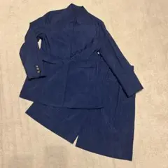 【美品】ルイルエブティック ノーカラージャケット　ハーフパンツ ネイビー　XL