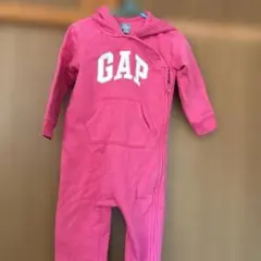 GAP ベビー ロンパース カバーオール ピンク フード付き足付きロンパース