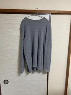 ユニクロ　ワッフルTシャツ　長袖　グレー