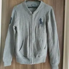 Polo by Ralph Lauren グレー ジップアップ綿セーター 160