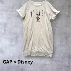 【ギャップキッズ】ディズニー ミッキーマウス スウェットワンピ　グレーL