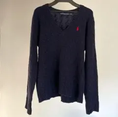 POLO SPORT ネイビー Vネック セーター L