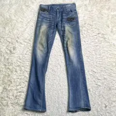 良品✨Nicole Club for Men デニム フレア ストレッチ レザー