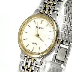 【新品電池】SEIKO EXCELINE 腕時計 ラウンド シルバー ゴールド