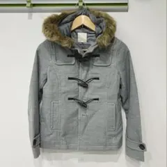 【アースミュージックアンドエコロジー】グレー ファー付きダッフルコート