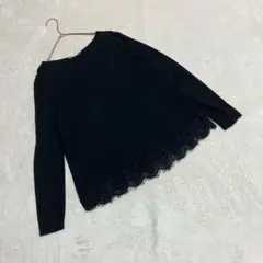アーバンリサーチドアーズ ＊ トップス 長袖 裾レース ブラック (F)