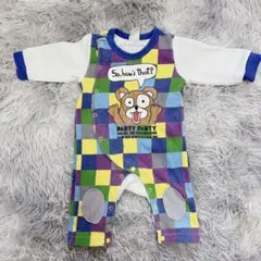ベビー服　PARTY PARTY ロンパース　つなぎ　クマ　カラフル　[70]のサムネイル