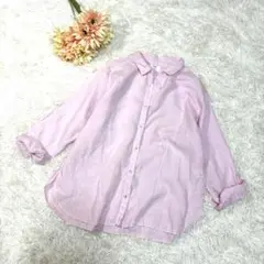 UNIQLO リネン100% シャツ 淡ピンク 薄手 ナチュラル 3XL
