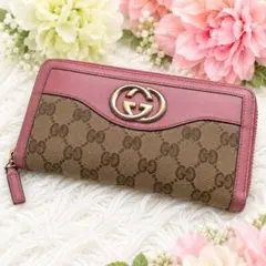 GUCCI グッチ マイクログッチシマ 長財布 ピンク 282434 - メルカリ