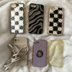 iPhone SE用ケースセット 花柄 ゼブラ柄