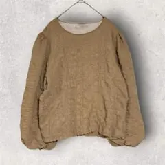 LAUIR ラウアー シャーリングブラウス しわ加工 トップス ボリューム袖