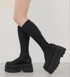 美品 ミシェルマカロン 12cm盛れるロングブーツ L(24.5〜25cm) - メルカリ