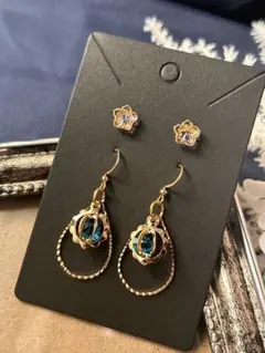 007 ハンドメイドピアス2ペアセット