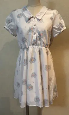 OLIVEdes 花柄 半袖ひざ丈ワンピース