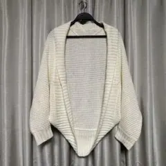 【美品】GU ワッフル ボレロ ニット ホワイト Lサイズ レディース 春 羽織