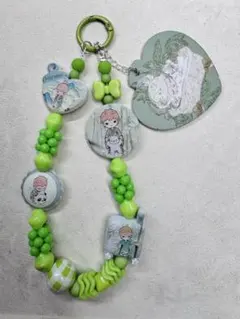 緑色キャラクター付きストラップ