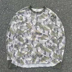 レア 00s old uniqlo 迷彩長袖サーマル y2k 短丈archive