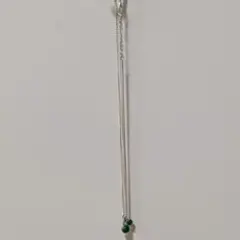翡翠風 グリーン ネックレス シルバー系 レディース