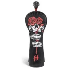 ゴルフ ユーティリティ用 ヘッドカバー スカル バラ