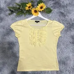 ROPE Tシャツ　半袖　フリル　薄手　イエロー　Mサイズ