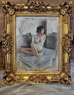 ① 美術館収蔵画家 真野広 油絵 裸婦 - メルカリ
