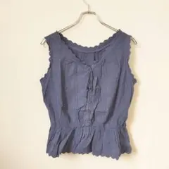美品✨kastane 　カスタネ　 ノースリーブトップス　ネイビー