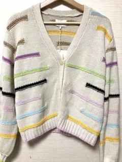 新品Numphニットカーディガン Sサイズ　レトロ風