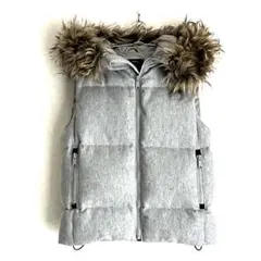 GAP ギャップ ダウンベスト フェイクファー グレー XS SS