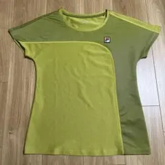 FILA レディース テニス Tシャツ Mサイズ グリーン系