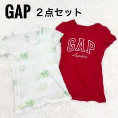 GAP 半袖Tシャツ 2点セット XS コットン100% 赤 白 緑 春夏秋冬