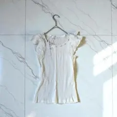 セシルマクビー フリルカットソー【M】Y2K フェアリー コンパクト A82