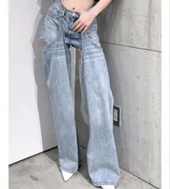 【極美品】GYDA/レイヤード2WAYデニムパンツ Mサイズ