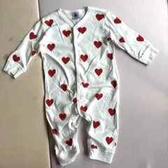 プチバトー ロンパース ハート 12m 74cm 70cm~80cm 長袖