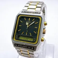 CITIZEN　デジアナ　デュアルタイム　白紺文字盤　稼働品 CITIZEN デジアナ 白紺文字盤 稼働品 - メルカリ