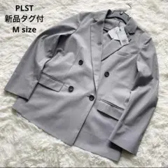 ✨新品タグ付き✨PLST リネンブレンド ダブルジャケット M ライトグレーのサムネイル