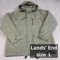 Lands' End ミリタリージャケット L アウトドア　内柄チェックのサムネイル