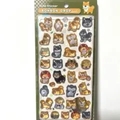 ボンボンドロップシール　和柄　柴犬