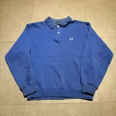 Fred Perry セーター　コットンニット　青　ブルー　ビンテージ　襟付　L