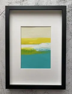 原画/抽象画/モダンアート/サーフアート/アクリル画 GLASSY 海 空 波