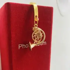 音楽好きに【音遊び】ブックマーカー しおり ホルン 高品質チャーム 金銀