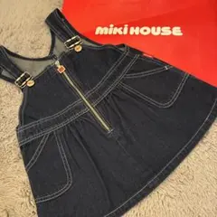 Miki House ミキハウス　デニムサロペットワンピース 90 レトロ