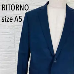 【美品】RITORNO メンズ　ウール混　テーラードジャケット　ネイビー　A5のサムネイル