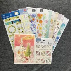 クリスマスカードとシール10枚セット