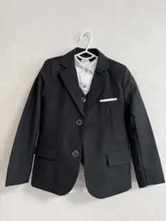 キッズ　フォーマルスーツ 120cm 白シャツ付き　ブラック