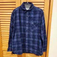 AIGLE　エーグル　ネルシャツ　チェック　ブルー　L